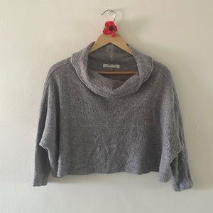 Hackwith Grey Crop Cowl Sweater